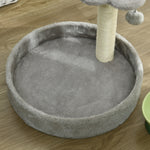 44cm Cat Tree With Sisal Cat Scratching Post, Toy Ball - Light Grey