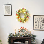 60 Cm Prelit Christmas Wreath, Door Wreath With Realistic Branches