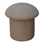 Solid Mango Wood Mud Boucle Mushroom Footstool