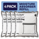 Clayr Humidrop 480g Moisture Absorber Refill Bags 4 Pack