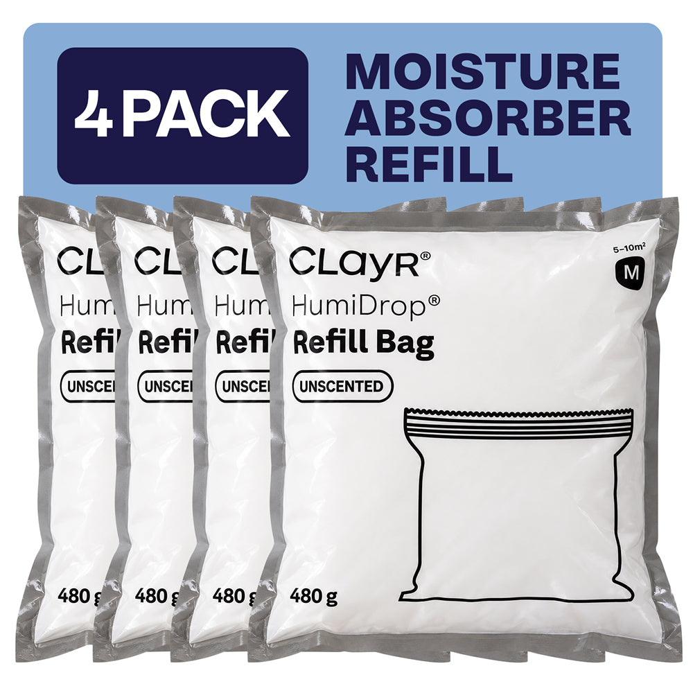 Clayr Humidrop 480g Moisture Absorber Refill Bags 4 Pack