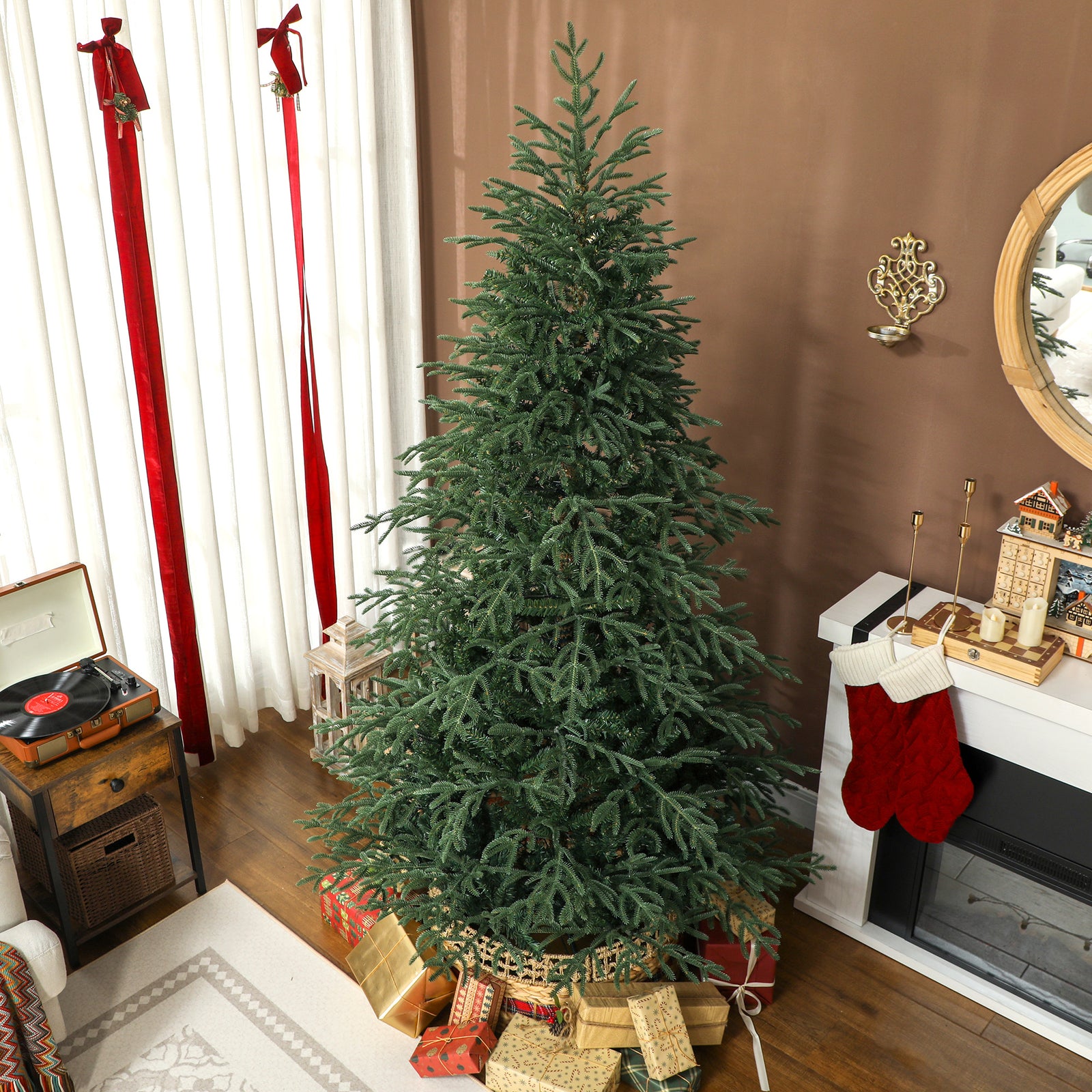 Christmas Tree, Full Spruce Xmas Tree, Easy Assembly | 7ft | Green