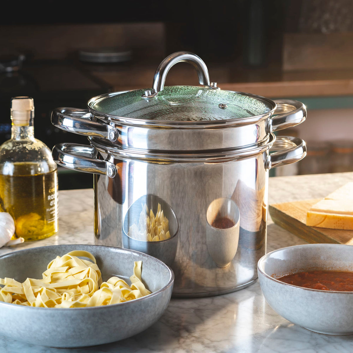 Stainless Steel Pasta Pot With Strainer