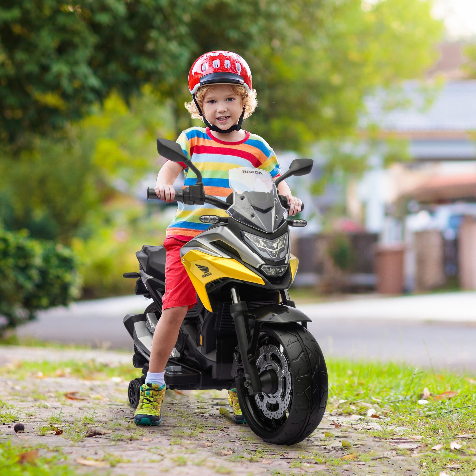 Honda Licensed 12v Kids Electric Motorbike W/ Music Headlights | Yellow