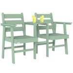 Garden Loveseat, Embossed Wood Jack And Jill Garden Seat | Green