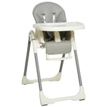 Foldable Baby High Chair Toddler Height Back Footrest Adjustable Grey