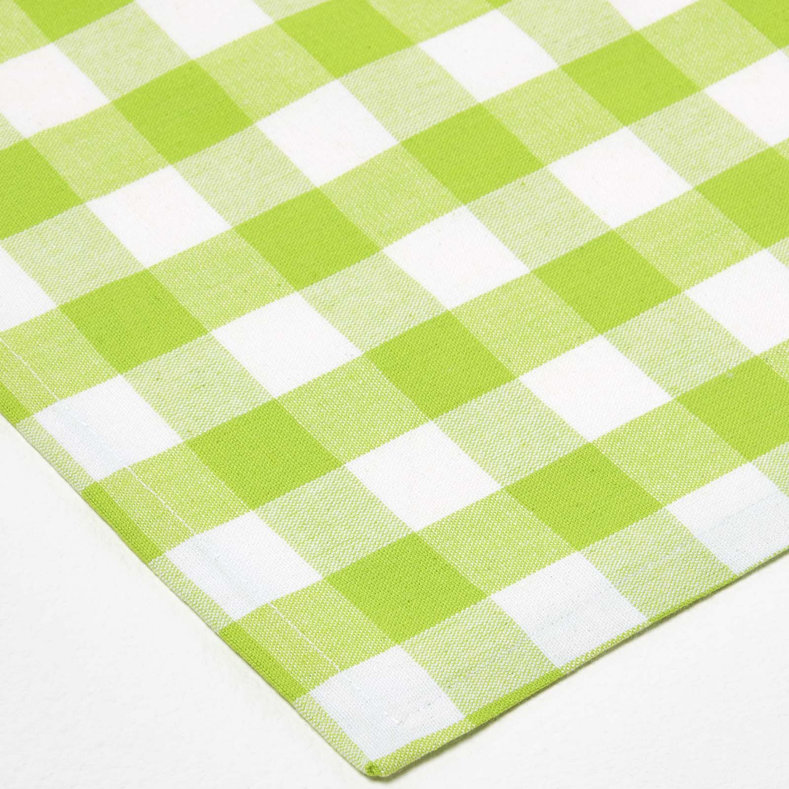 Block Check Cotton Gingham Napkins, Set Of 4 | 45cm x 45cm | Green