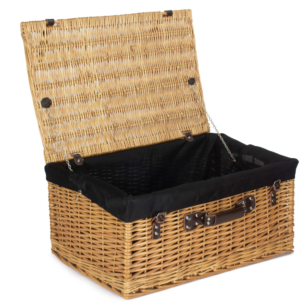 Wicker Buff 60cm Picnic Basket | Black