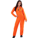 Escaped Prisoner Ladies Orange Boiler Suit Costume | Small