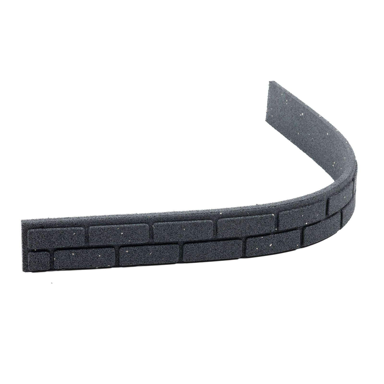 Recycled Rubber Brick Effect Garden Edging Border 1.2m | Set of 18 | Gray