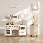 AIYAPLAY Kids Kitchen Playset With Rotating Coffee Machine For 3-6 Y, White