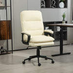 Faux Leather Office Chair Adjustable | Cream