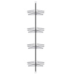 4 Tier Metal Corner Shower Shelf Wall Rack Organizer Bathroom Black