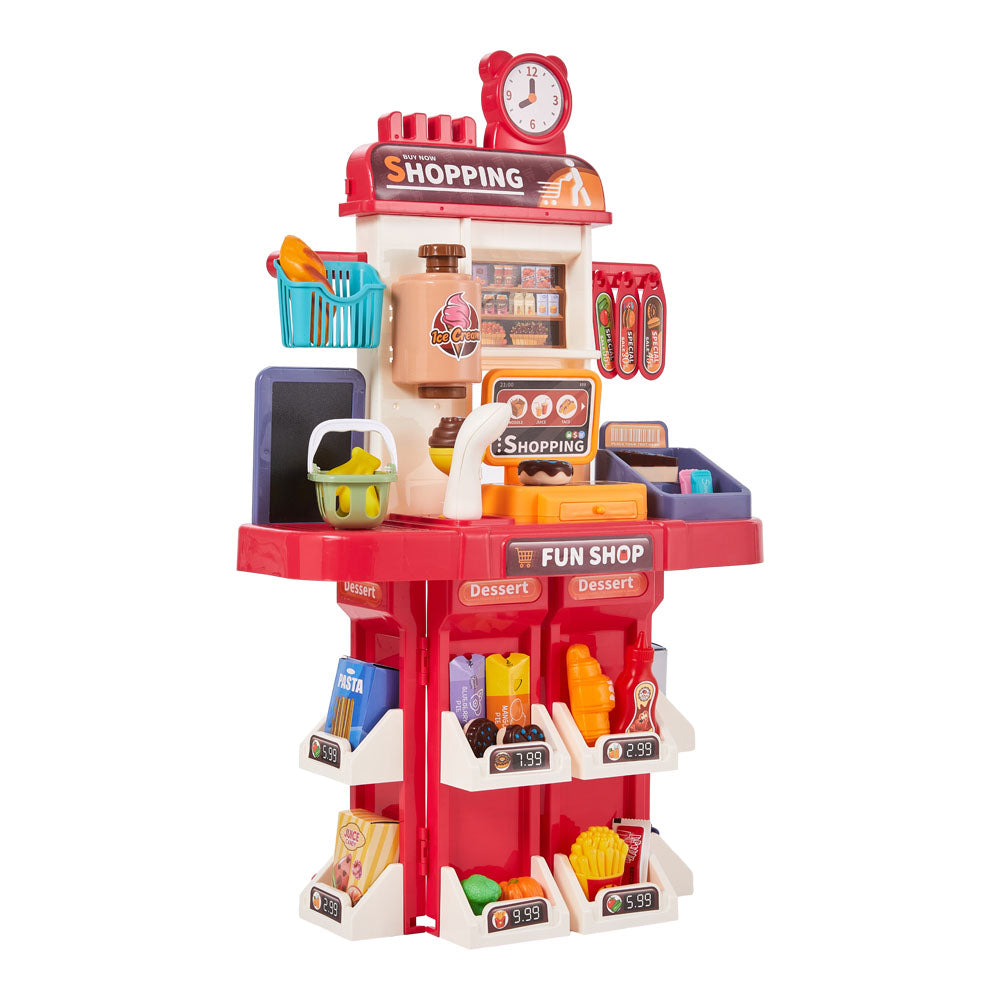 Children Pretend Supermarket Shopping Playset 48pcs Toy Accessory Set
