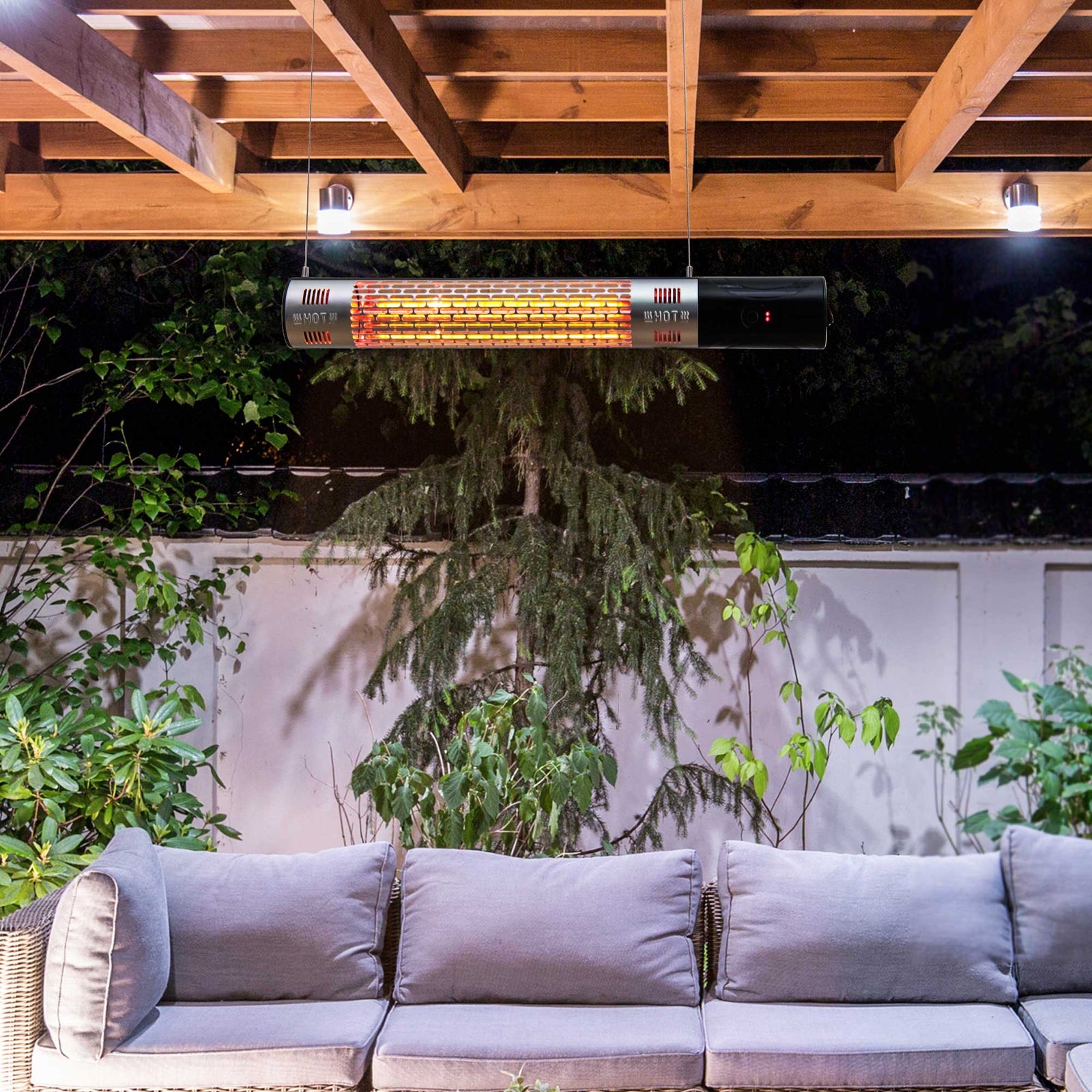 Wall Mount Halogen Heater W/ Remote, Black