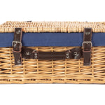 Wicker Buff 40cm Picnic Basket | Blue