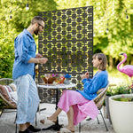 6.5ft Metal Privacy Screen W/ Stand, Grid Style