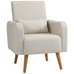 Nordic Leisure Lounge Sofa Accent Chair With Pillow | One Size | Cream