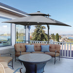 3m Cantilever Parasol W/ Solar Led, Crank, Cross Base