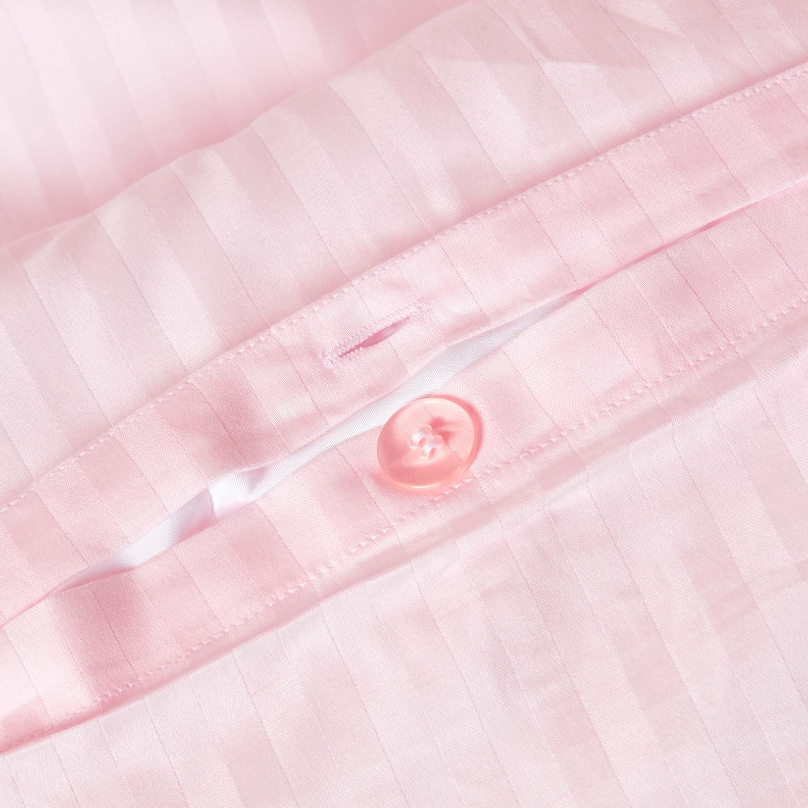 Egyptian Cotton Stripe Duvet Cover With Pillowcase, 330 Tc | King | Pink