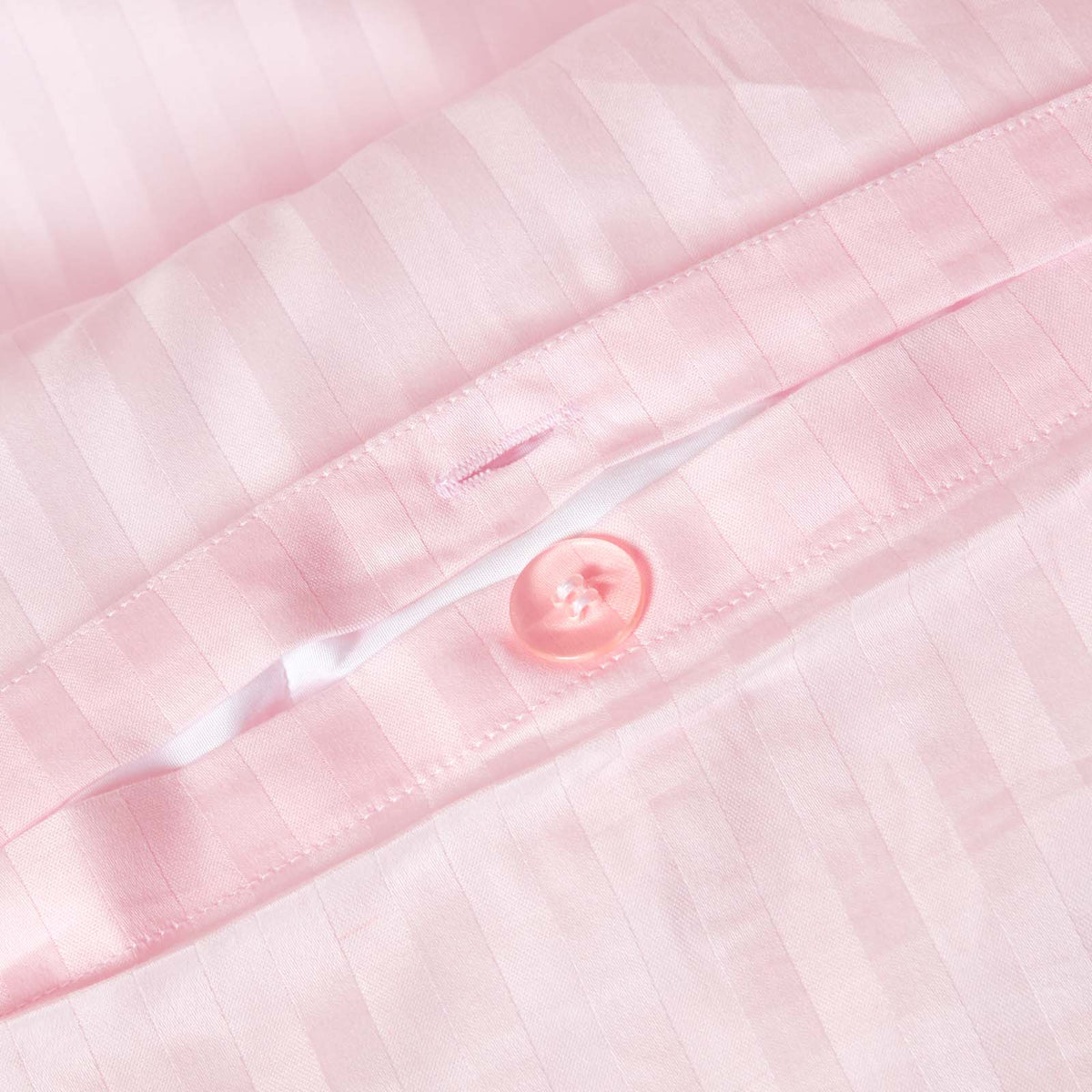 Egyptian Cotton Stripe Duvet Cover With Pillowcase, 330 Tc | Double | Pink