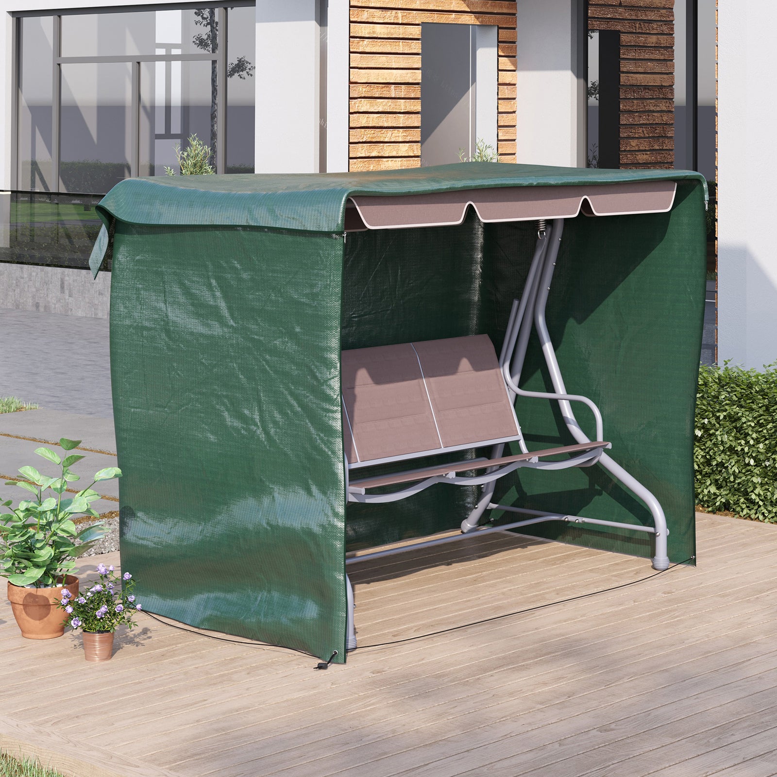 Patio Swing Chair Cover Garden Furniture Protector | Dark Green
