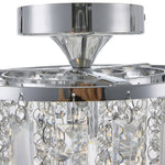 Modern Crystal Droplet Chandelier Chrome Ceiling Light Fixture Flush Mount Pendant Lamp