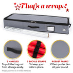 Fabric Storage Bag For Wrapping Paper Grey With Zip Closure