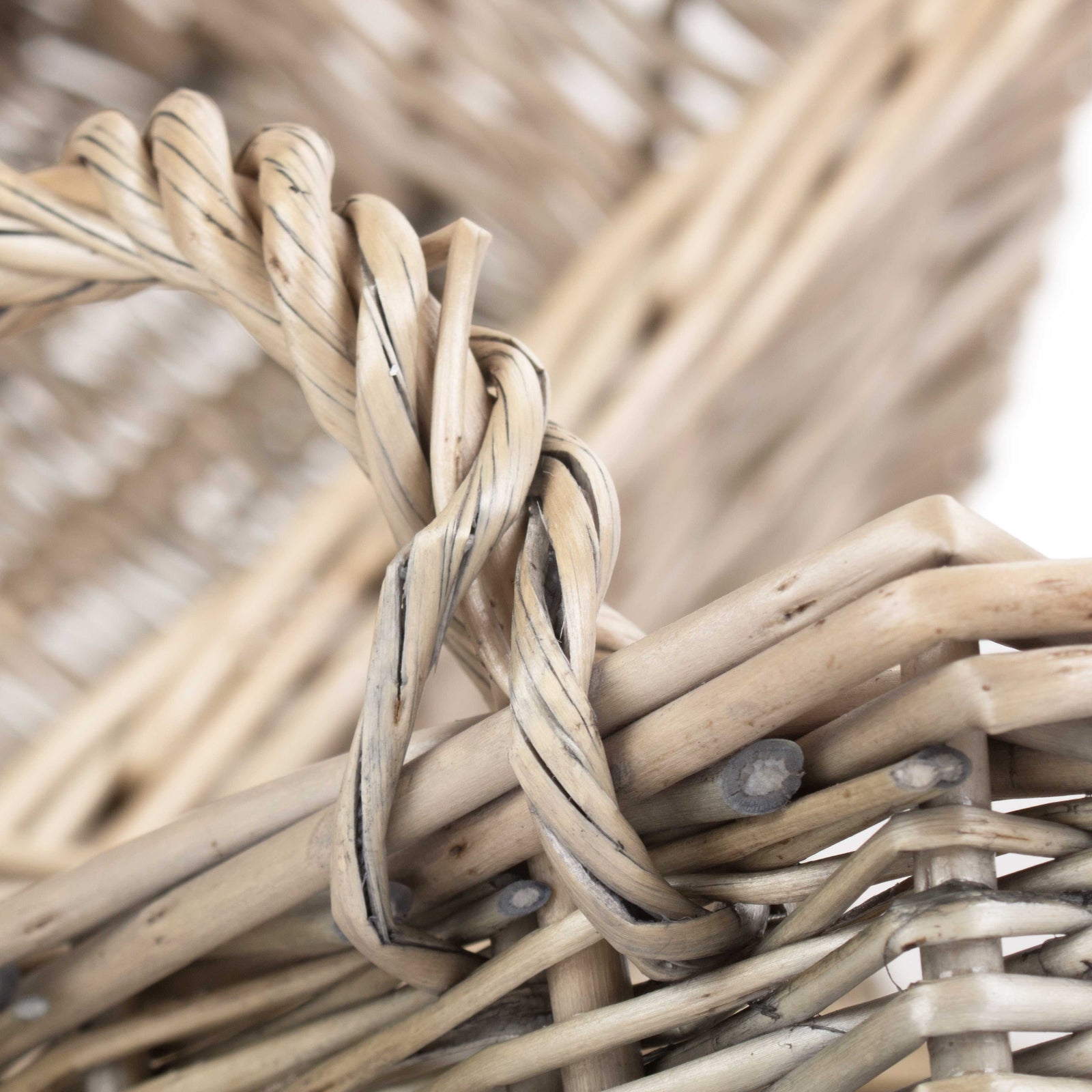 Wicker Antique Wash Finish Handled Unlined Storage Basket | Set-of-3 | Brown