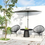 2.7m Garden Half Parasol, Outdoor Umbrella