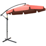 2.7m Cantilever Parasol Banana W/ Crank Handle | Red