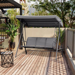 3 Seater Garden Swing Patio Hammock With Canopy For Outdoor