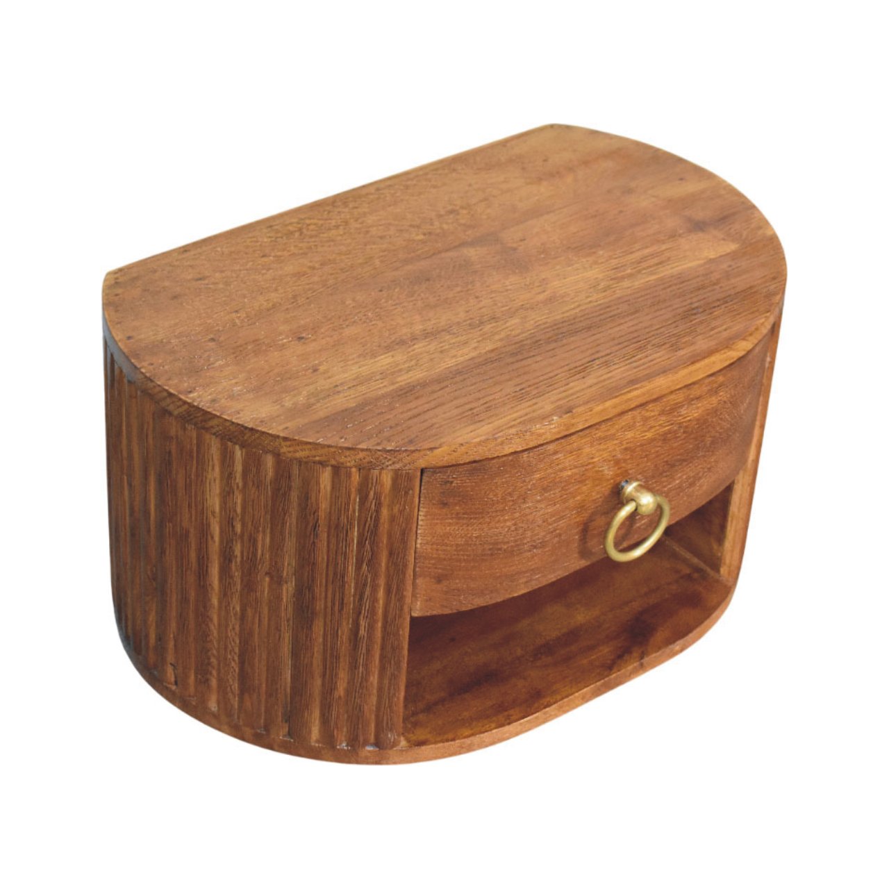 Artisan Furniture Solid Wood Oval Wall Nightstand