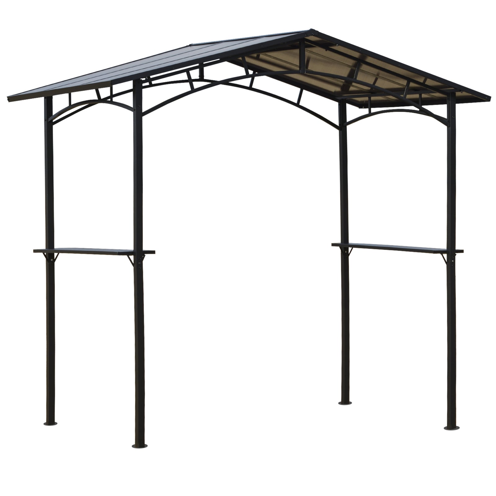8 X 5ft Outdoor Bbq Protective Gazebo Aluminium W/ 2 Shelves