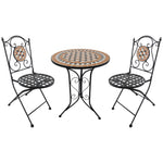 3 Pcs Bistro Table Chair Set Patio Garden Dining Furniture