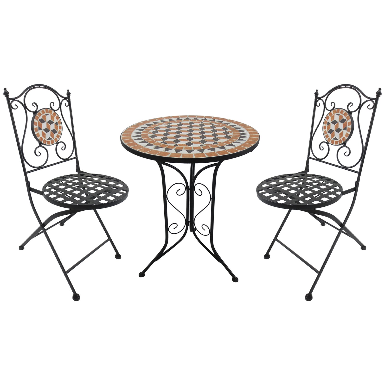3 Pcs Bistro Table Chair Set Patio Garden Dining Furniture