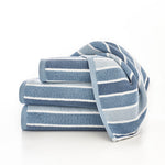 Madison Striped Towels – Ultra-soft 100 Percent Bci Cotton, Elegantly Absorbent | Bath Towel | Blue