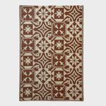 Luxury Outdoor Rug Waterproof Reversible For Garden Patio, Brown Tile Mosaic