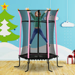 5.4ft Kids Trampoline With Enclosure Indoor Outdoor For 3-10 Years | Pink