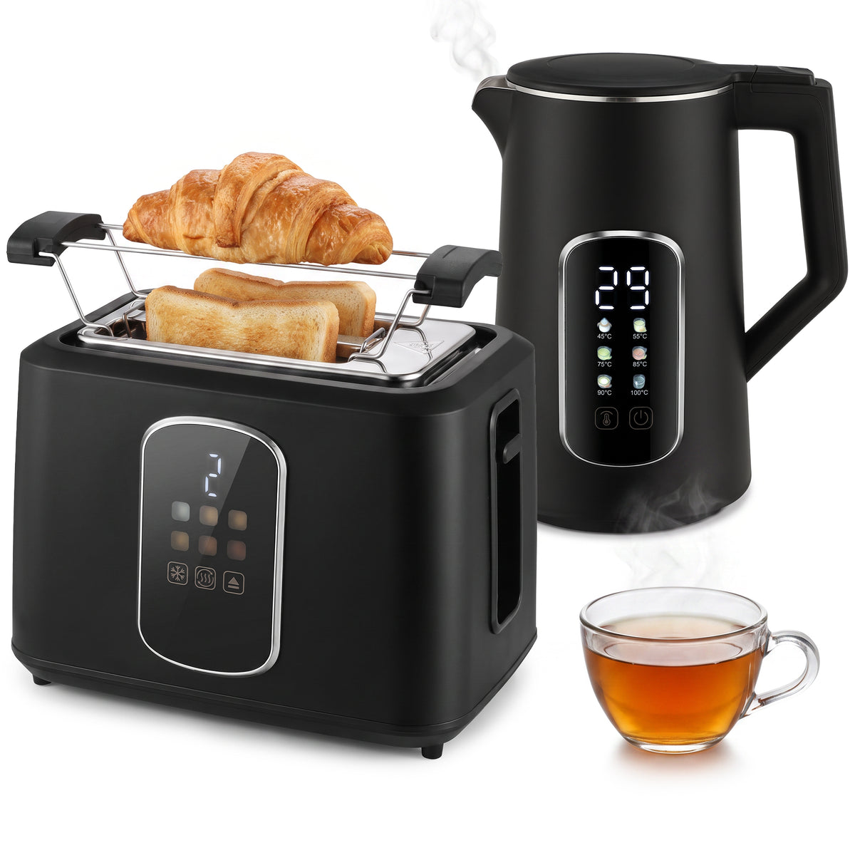 1.5l 3000w Kettle And Toaster Set With Strix Thermostat, Keep Warm