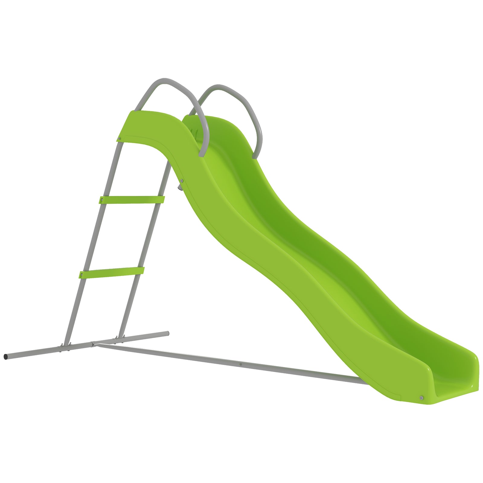 Wavy Slide, Freestanding Garden Slide With Climbing Ladder For 3-8 Years, Green