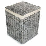 Grey Wash Square Laundry Basket With White Lining | Small | White