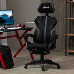 Mesh Office Recliner W/ Footrest Grey