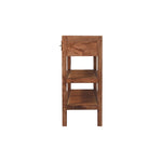 Saffron Rattan Console – Solid Mango Wood With Woven Rattan & Brass Accents