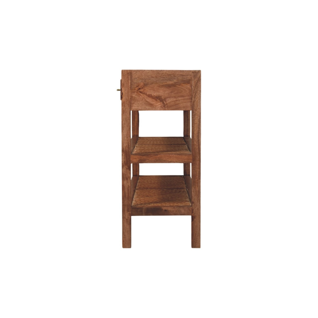 Saffron Rattan Console – Solid Mango Wood With Woven Rattan & Brass Accents