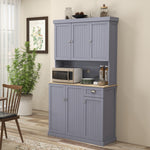 Kitchen Cupboard Storage Cabinet With Adjustable Shelves, Grey