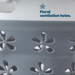 Floral Foldaway Laundry Basket - Grey