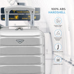 40x20x25cm Cabin Carry-on Suitcase - Lightweight, Durable, 4-wheel Luggage - 100+ Airlines Approved | Cabin | Silver