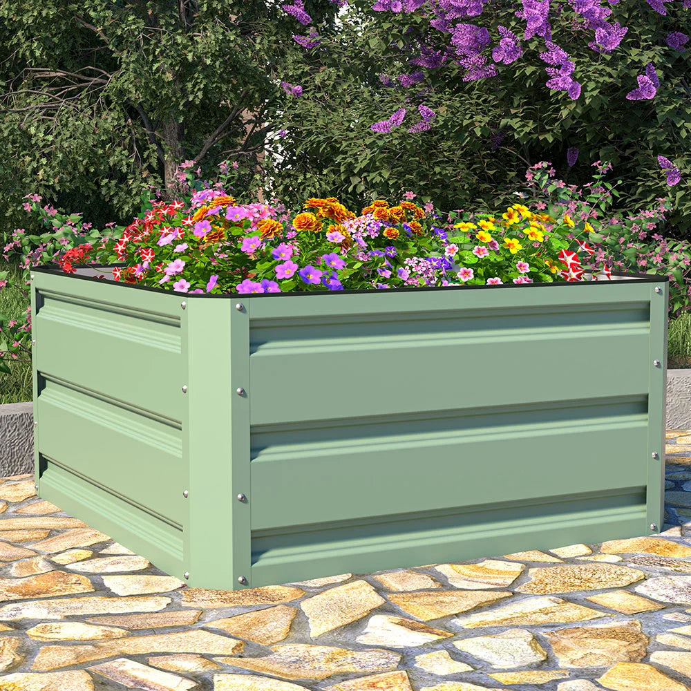 Metal Raised Garden Bed - Light Green | 80 x 60cm