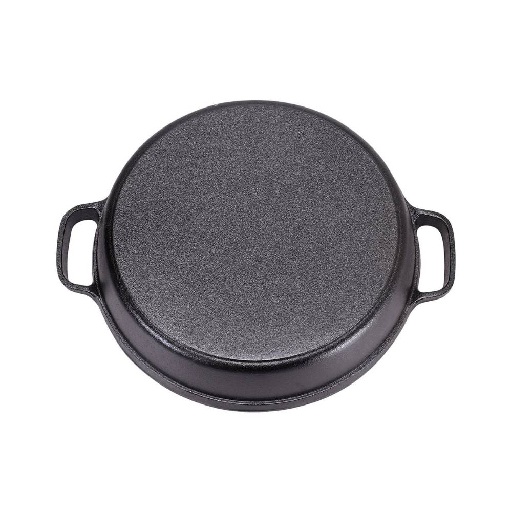 23cm/32cm Dia Black Pre-seasoned Cast Iron Pan | Small | Black